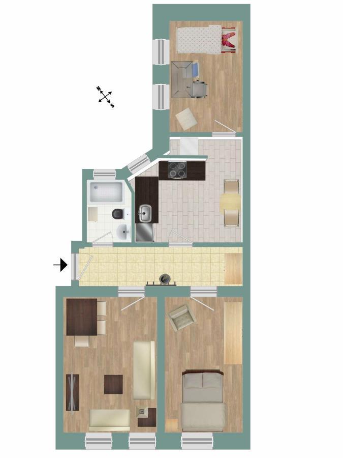 Apartment 3 Mobiliert Nahe Zentrum/3 Furnished Near Center Nürnberg